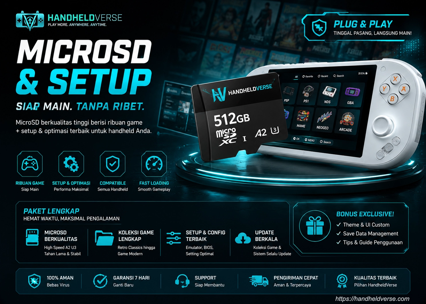 MicroSD gaming dan setup handheld untuk emulator dan koleksi game retro